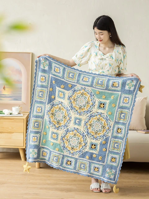 Susan's Family Pillow-Blanket Crochet Kit for Pros Tudor Rose DIY Handmade  Crochet Blanket for Bed Home Decor - AliExpress