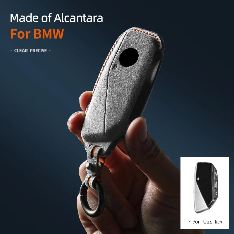 

Alcantara Car Key Case for 2023 BMW Energy X7 735li 740li I7 IX XM X1 7 Series Smart Remote Key Protect Cover Shell Accessories