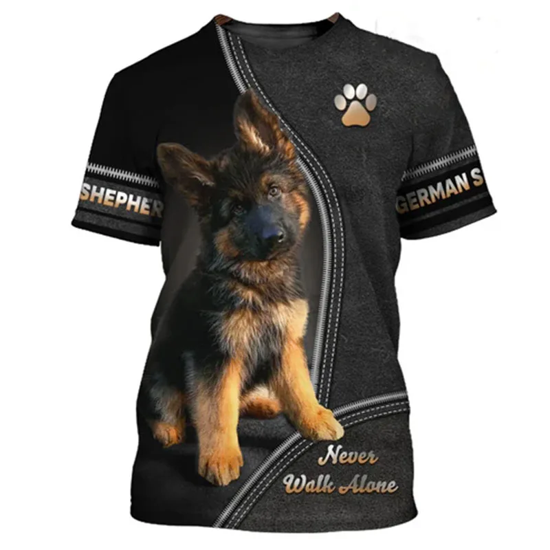 Men's Summer Casual German Shepherd 3D Print T Shirt