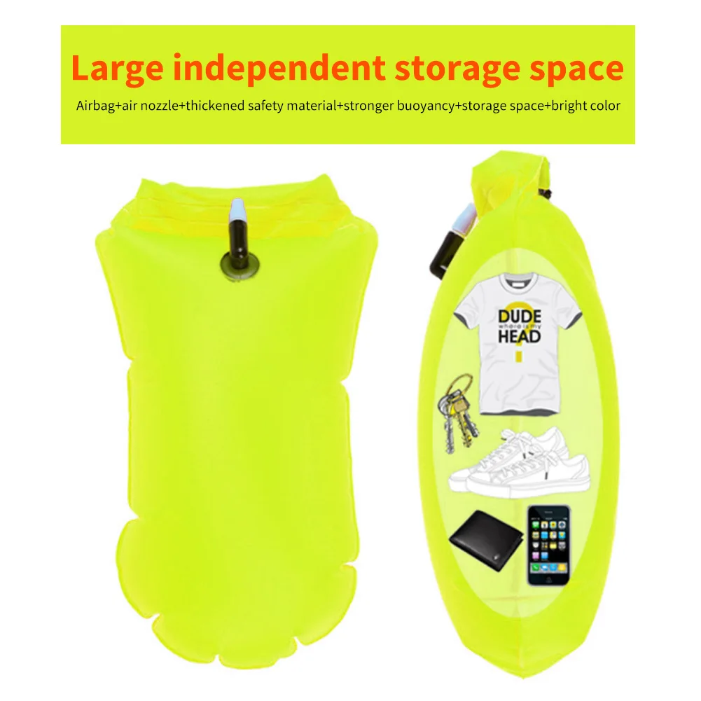 Inflatable Open Swimming Buoy Tow Float Dry Bag With Waist Belt For Boating Rafting Swimming Bucket Water Sport Safety Bag waterproof bag swimming bag dry bag swimming buoy