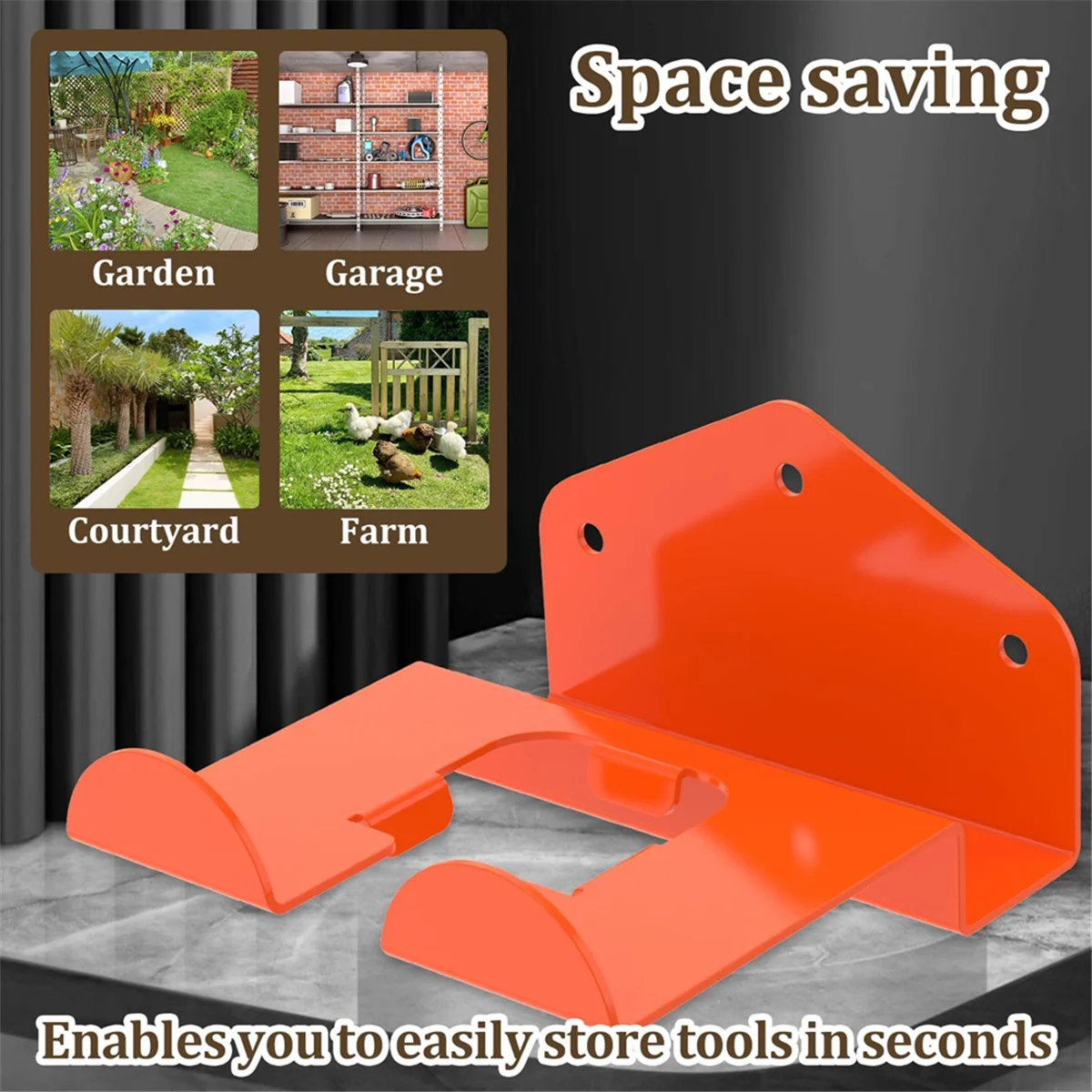 SEMOIC Grass Eater Hanger, Heavy Duty Trimmer Rack, Garage Organizer and Storage Hooks, Wall Mounted Grass Trimmer Rack