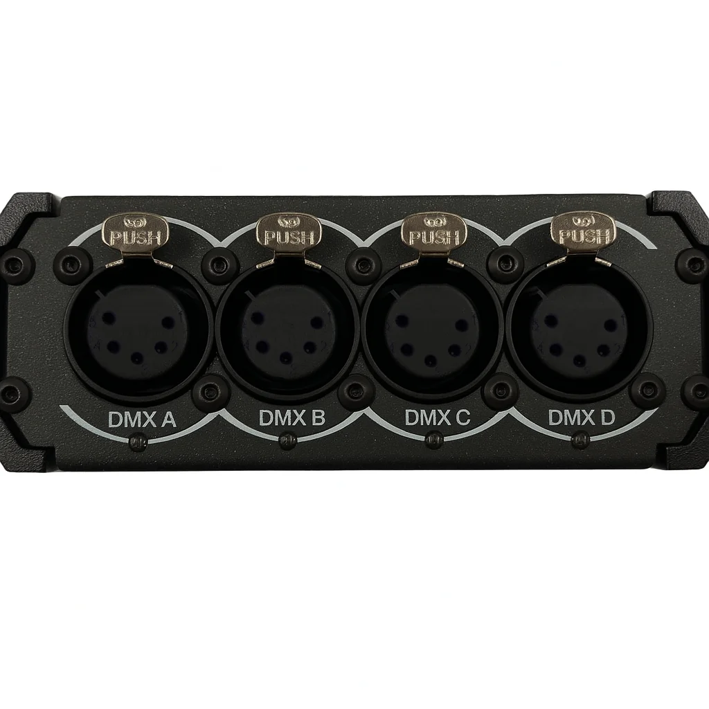 Pknight 4 Port bidirektionaler Art Net/sACN zu DMX512 Konverter – Kompakter Node mit PowerCON, PoE und USB C für Bühnenbeleuchtung – CR041R MK II