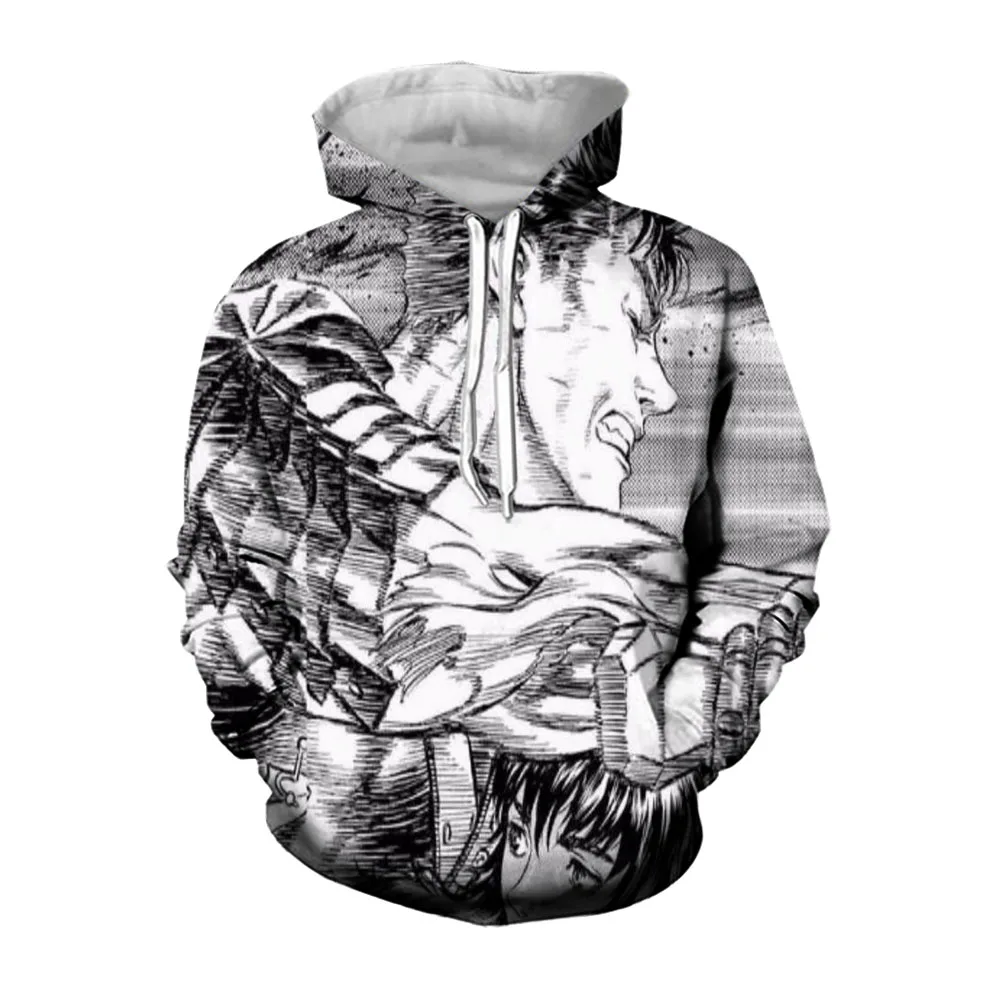 

Jumeast Berserk Figure Hoodies For Men Anime Oversized Clothes Hooded Sweatshirts Baggy Hoodie Men's Flipper Zero Winter Coat