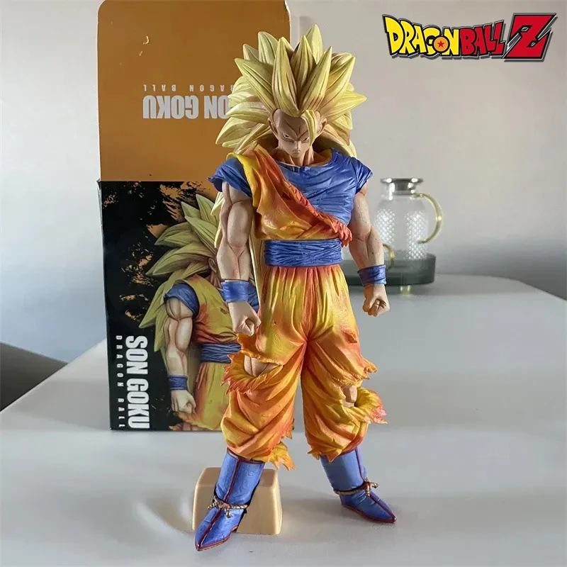 

32cm Dragon Ball Z Son Goku Action Figure DBZ Ssj3 Figuras Anime Super Saiyan 3 Figurine Toys PVC GK Statue Model Gift for Kids