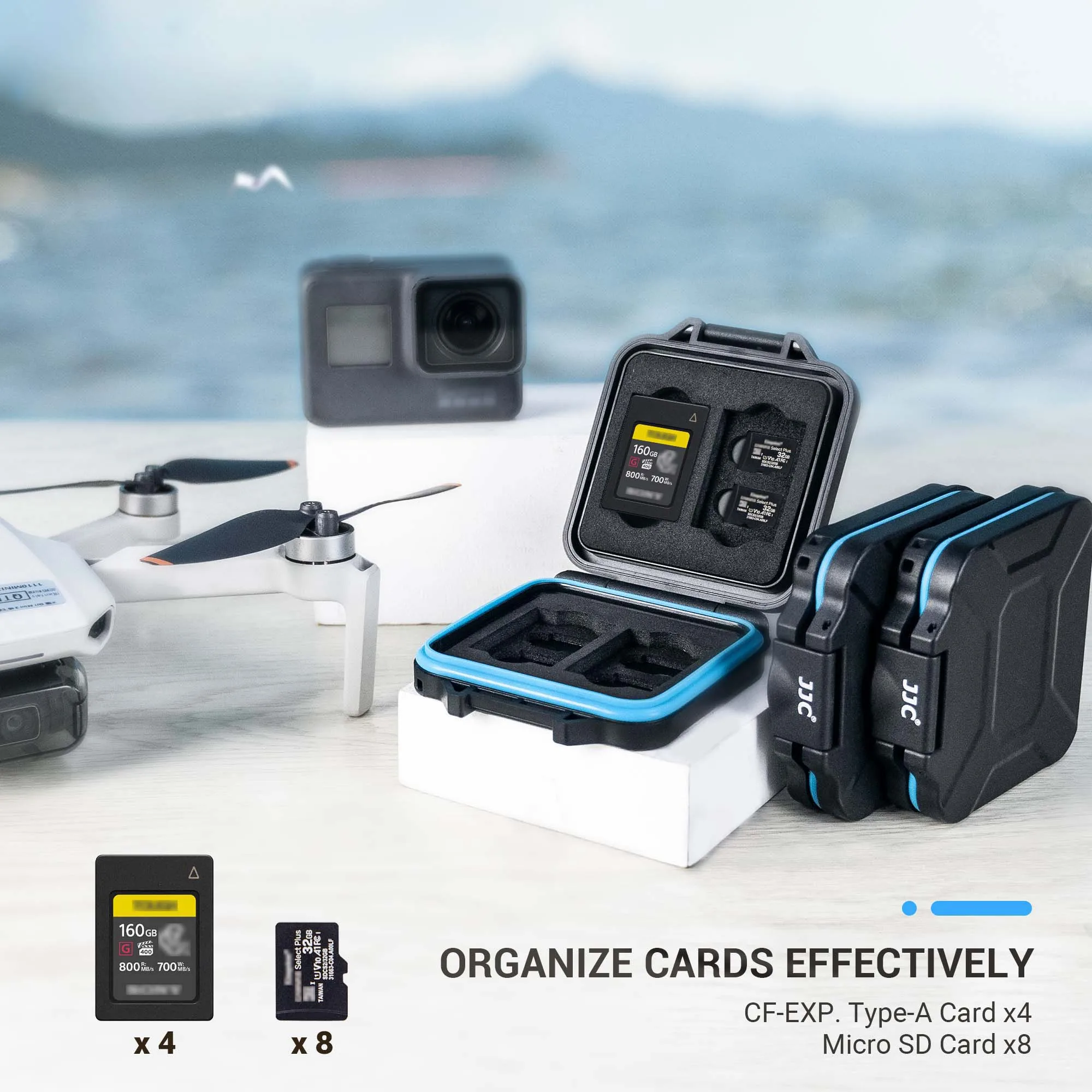 Jjc-ultra-thin Memory Card Case Holder Microsd Card Organizer Storage Box Impermeável tf Mais Cfexpress tipo a Cards - Imagem 2