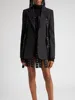 TWOTWINSTYLE Solid Patchwork Belts Blazers For Women Notched Collar Long Sleeve Patchwork Single Breasted Chic Blazer Female New 4