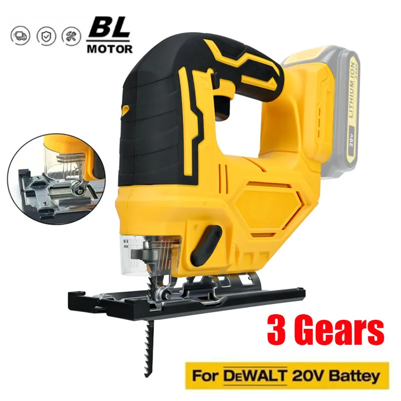 

Cordless Jig Saw Electric Jigsaw 3 Gears Portable Multi-Function Woodworking Power Tools for Dewalt 18V 20V Battery