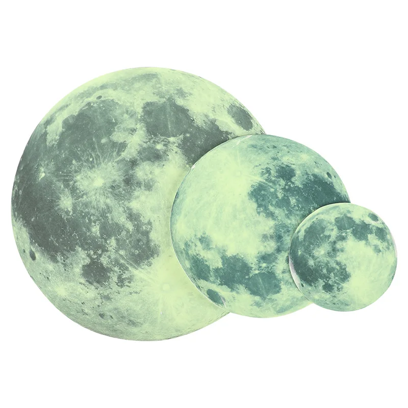 3D Luminous Moon Wall Sticker Glow in The Dark Removable Sticker For Home Decoration Kids Baby Room Space Planet DIY Decals