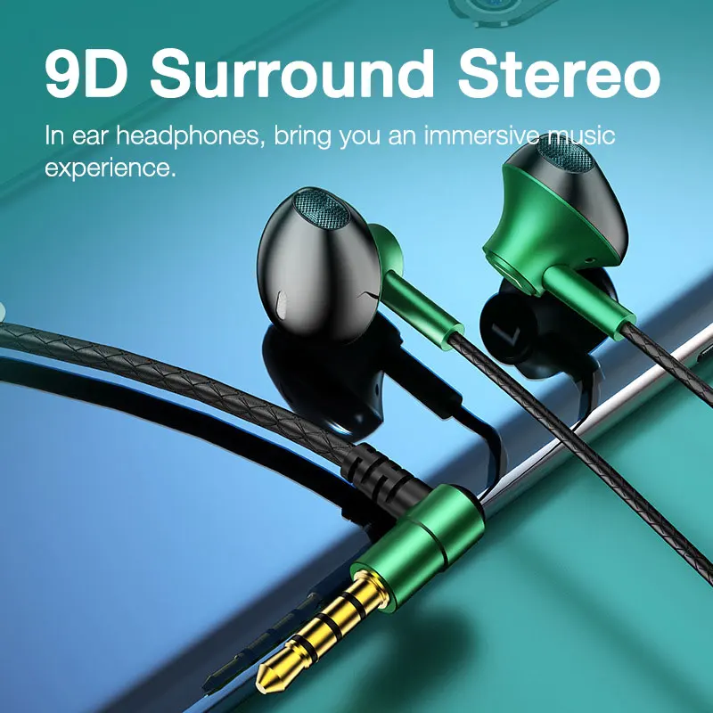 EARDECO 유선 인이어 헤드폰 헤드셋, 유선 이어폰, 마이크 포함, 베이스 스테레오 이어버드, 휴대폰용 스포츠 헤드폰, 3.5mm