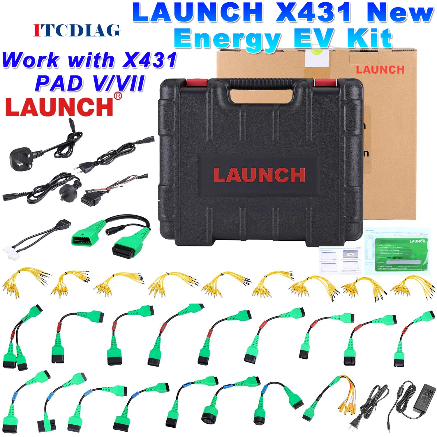 Launch X431 New Energy Ev Strumenti Diagnostici Per Auto Funzionano Con X431 Pad V / Pad Vii