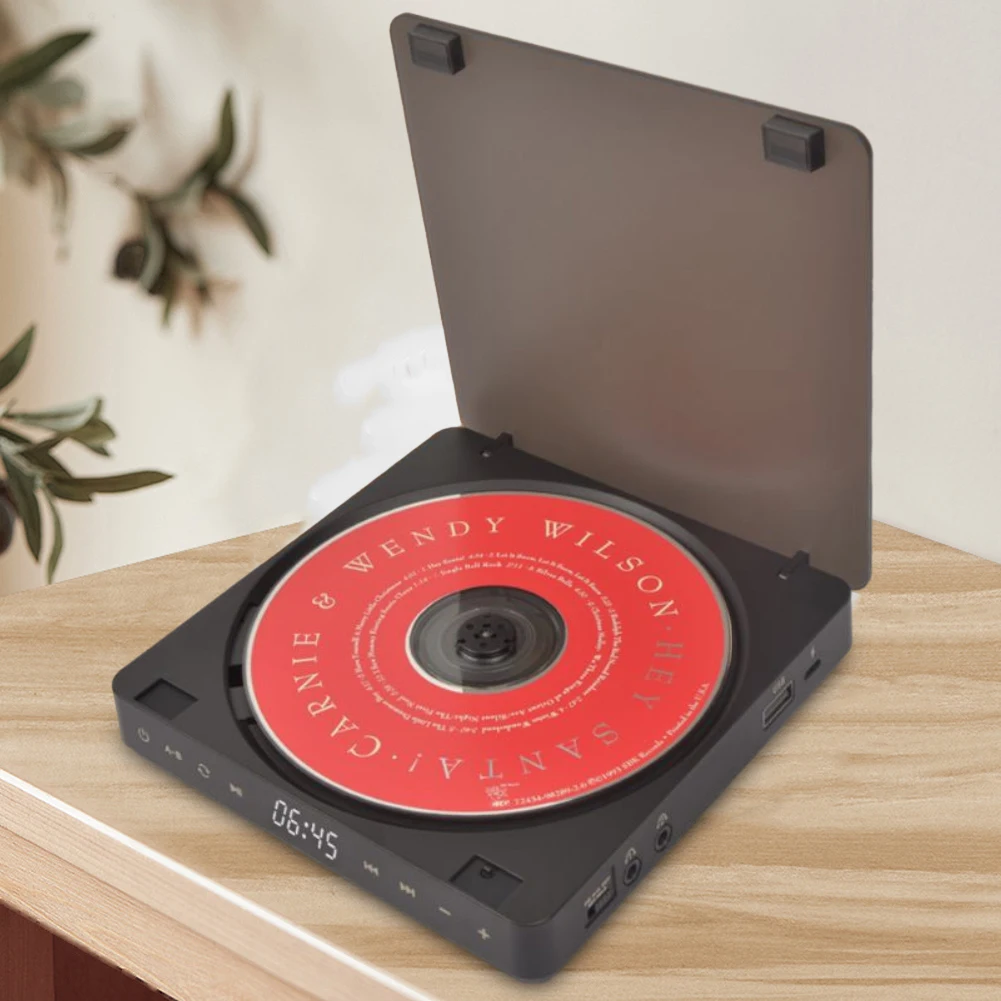 Hifi 스테레오 스피커 학습 레트로 CD 디스크 터치 컨트롤 앨범 플레이어, 디지털 디스플레이 지지대 CD, MP3, WMA 레트로 홈 오디오 플레이어