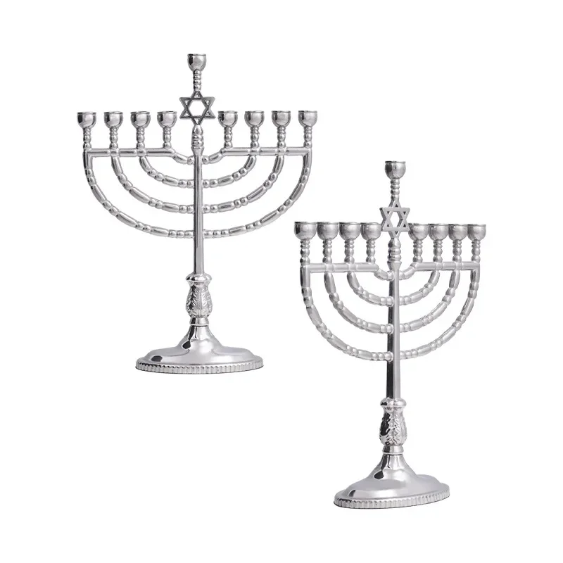 Jerusalem Temple 9 Branch Jewish Candle Holder Hanukkah Fastival Menorah