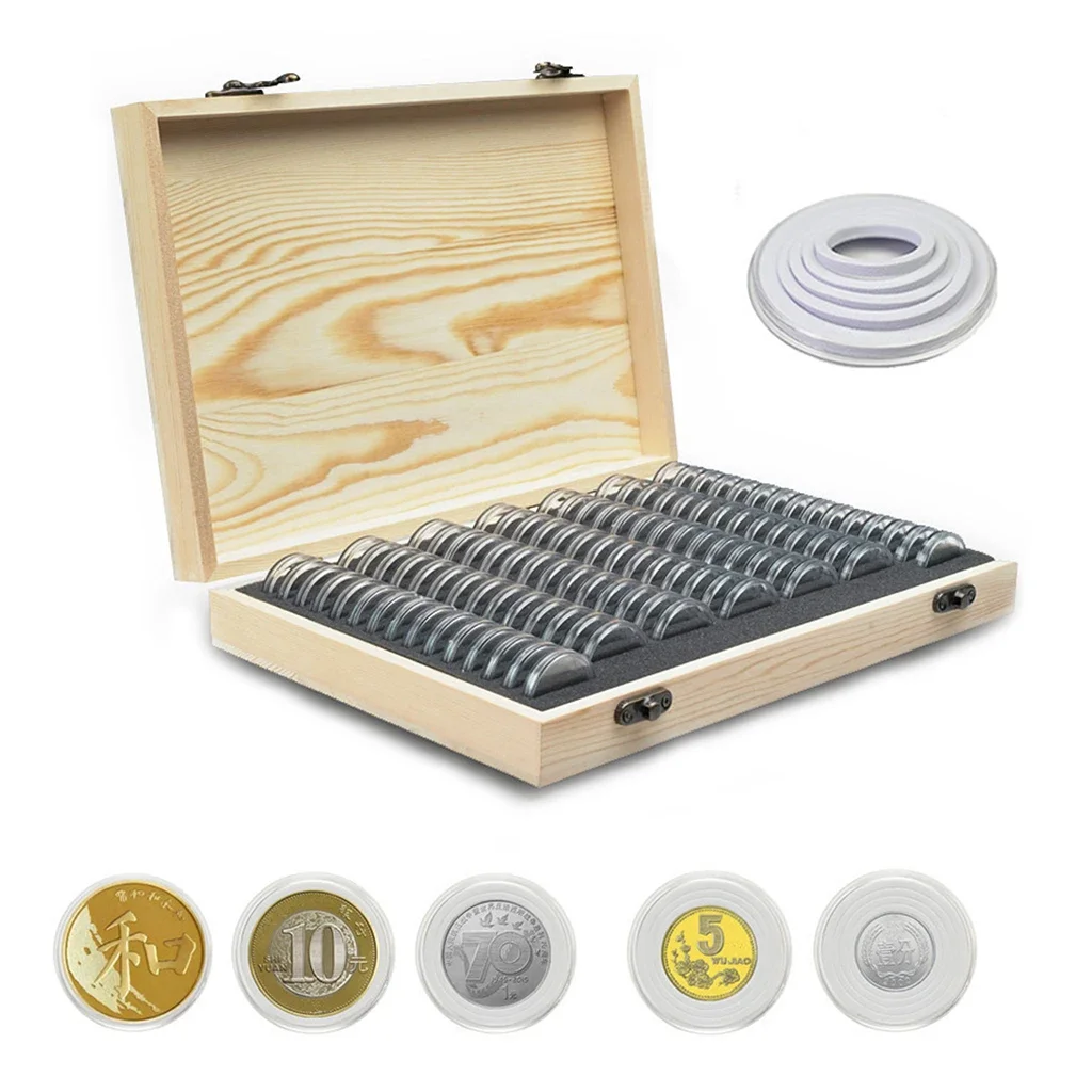 

Storage Lock For Holder Coins Capsule 18mm/21mm/25mm/27mm/30mm Wooden With Commemorative Coin Collection Box