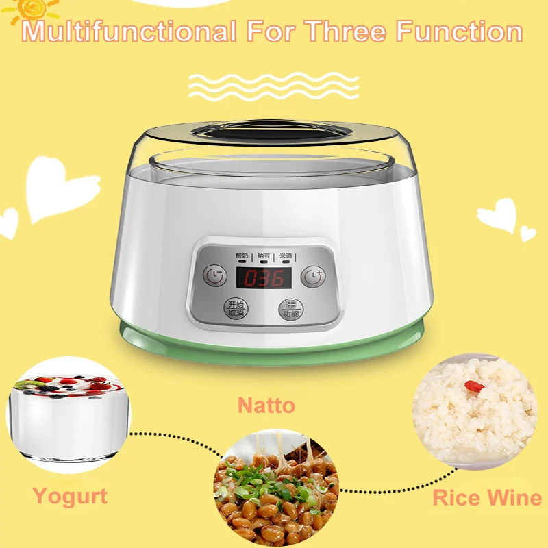 Electric Yogurt Maker Automatic Fermenter Yoghurt Ceramic Container Cups Natto Rice Wine Ferment Machine Yogurt Machine 220V 5