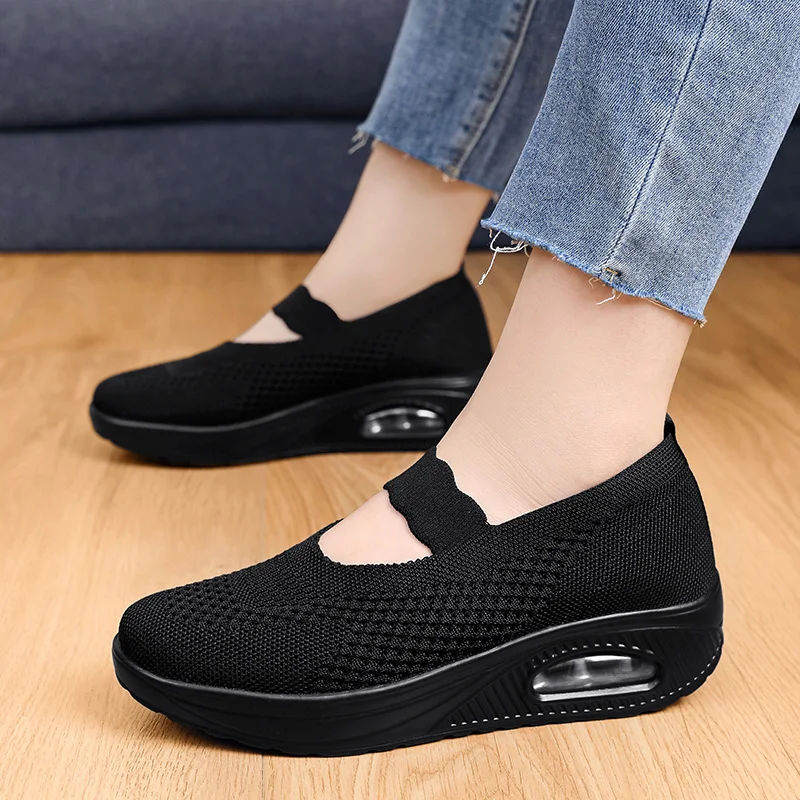Summer Comfort Casual Women's Shoes Fashion Soft Sole Breathable Hollow Out Flat Shoes for Women womens sneakers