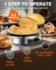 Commercial Electric Crepe Maker 16 Inch 110V Non-Stick 1700W Electric Crepe Machine Adjustable Temperature Control 403 Stainless 4