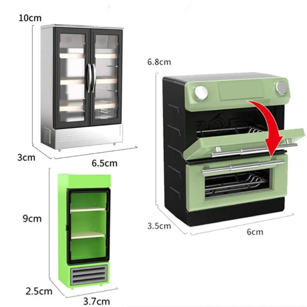 Resin Crafts 1/12 Dollhouse Simulation Refrigerator Mini Furniture Ornaments Bilayer Mini Simulation Freezer Model