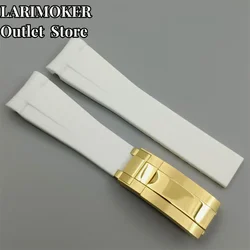 20mm Multi - Color Rubber Watch Strap with Stainless Steel Buckle - 20mm (46)