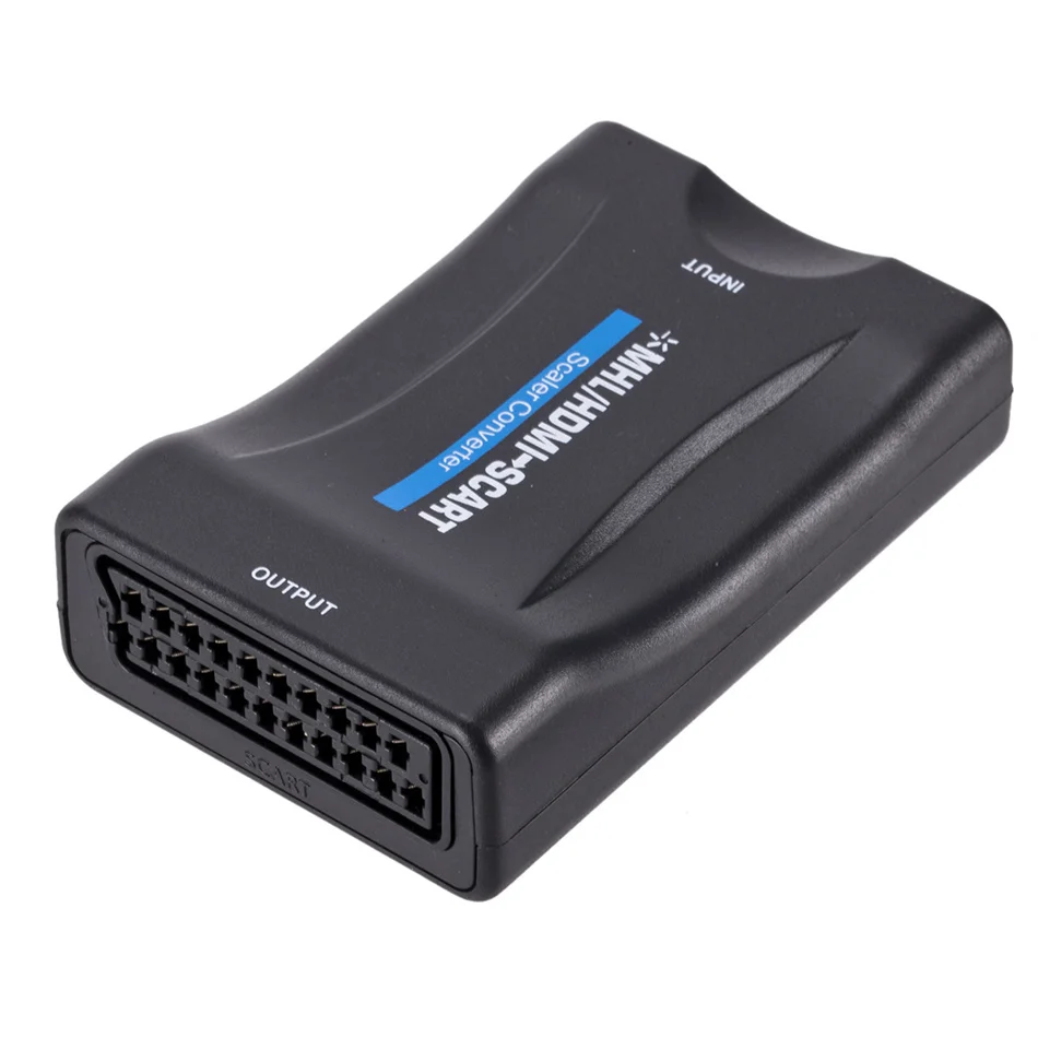 WvvMvv HD 1080P Digital SCART To HDMI-compatible Converter High Definition Video Konverter EU/US Power Plug Adapter For HDTV HD