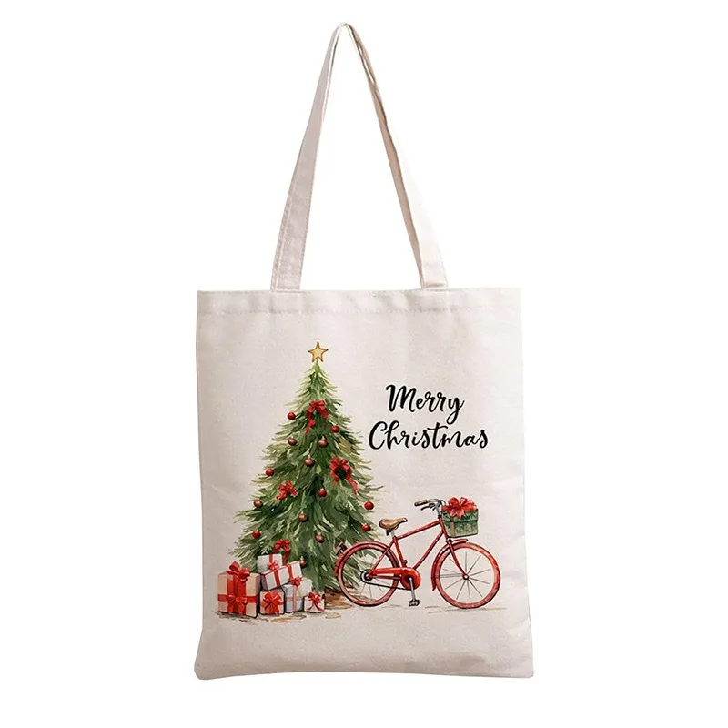 Cloth Christmas Gift Canvas Bag Snowman Three Dwarfs Bag Christmas Eve Tote Bag Candy Handbag Navidad Joy 2025 Party Supplies LI