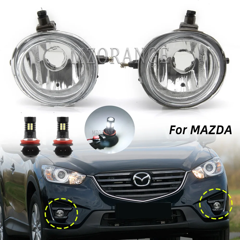1 Pair Fog Lights Headlight For Mazda Rx8 Mpv 6 5 3 2 Led Fog Light