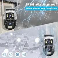 Caméra de surveillance extérieure sans fil WiFi PTZ HD IP 8MP 4G avec carte SIM, double objectif, double écran et suivi automatique pour la sécurité 2