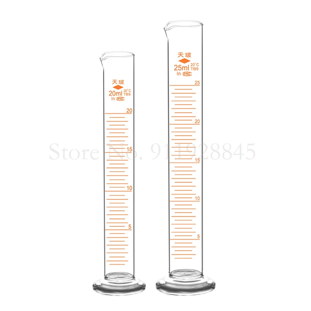 Lab Scaled Measuring Cylinder 5ml To 1000ml Thicken Glass Measurement Container 1pcs