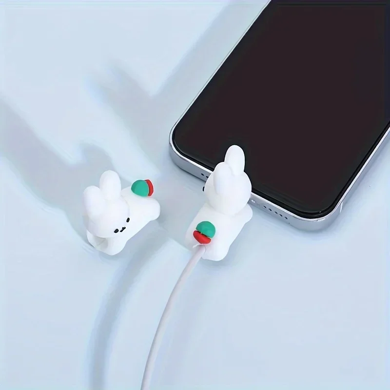 Adorable Cartoon Rabbit Cable Protector and Organizer - Anti-Breaking Kawaii Charging Cord Cover