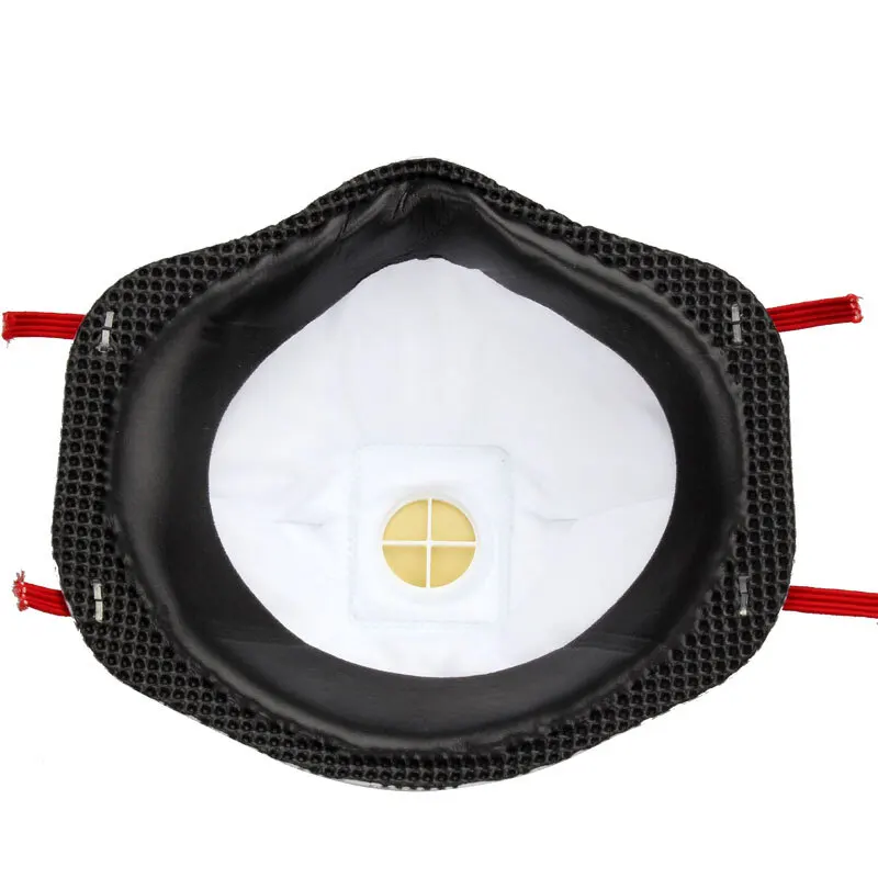 Vue latérale du masque anti-poussière 3M 8833 FFP3 N100 avec valve, détail du système de fixation.