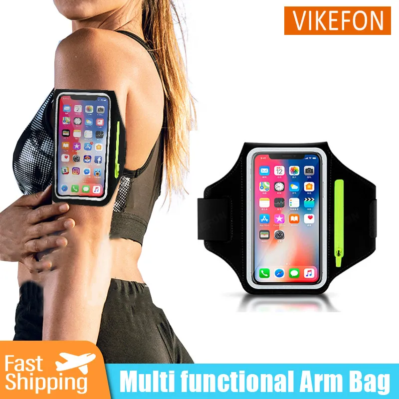 Sports Arm Bag With Zipper For 6.8 inch Smartphone Running Accessories