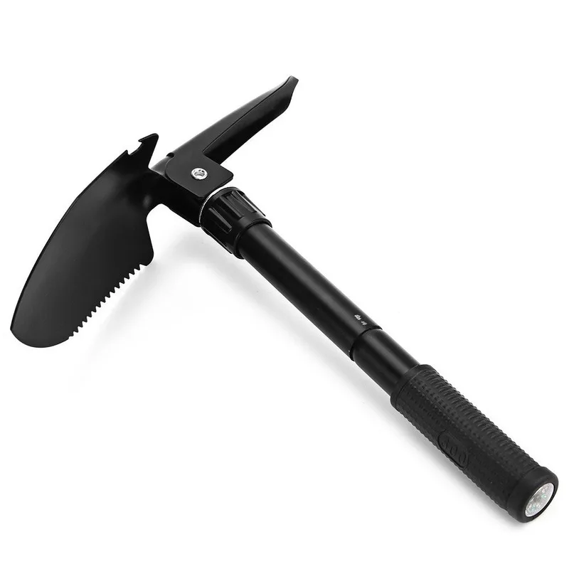 Pala portatile pieghevole con bussola multiuso per campeggio, escursionismo, giardinaggio, accessori per escursionismo, attrezzi da esterno_voghion.com