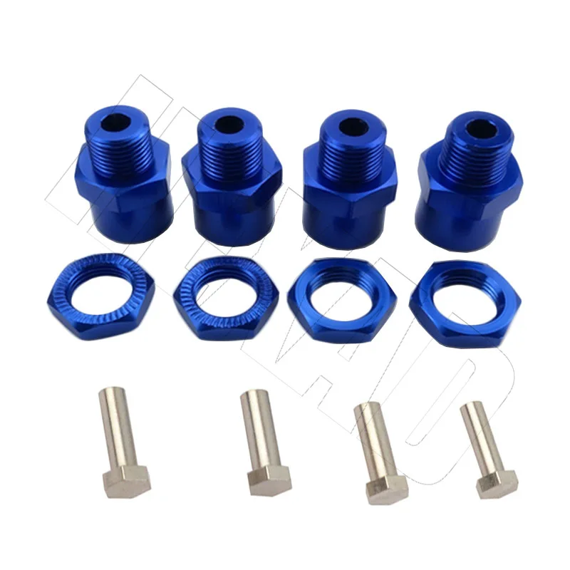 4PCS Aluminum Alloy Hex Adapter 12mm To 17mm Wheel Hex Hubs Adapter Extension Conversion Nuts for 1/10 RC Car Upgrade 1/8 Tires