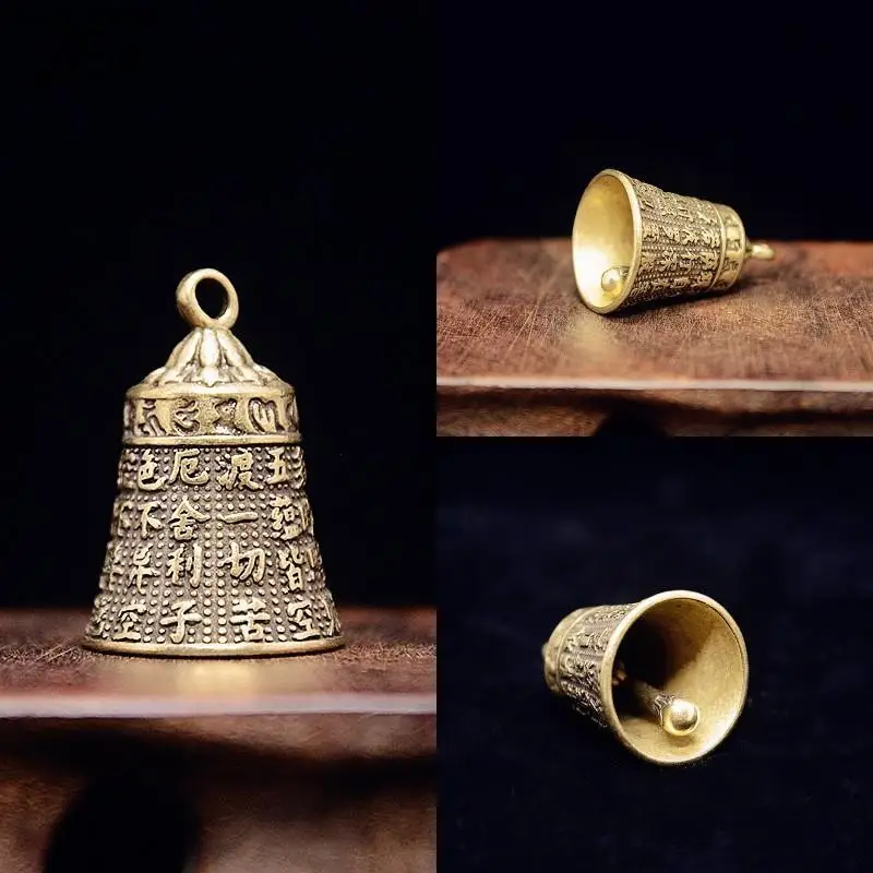 Wind Bell 1PC Brass Handicraft Die-casting Scripture Car Button Tibetan Bronze Creative Gift Home Decoration Pendant