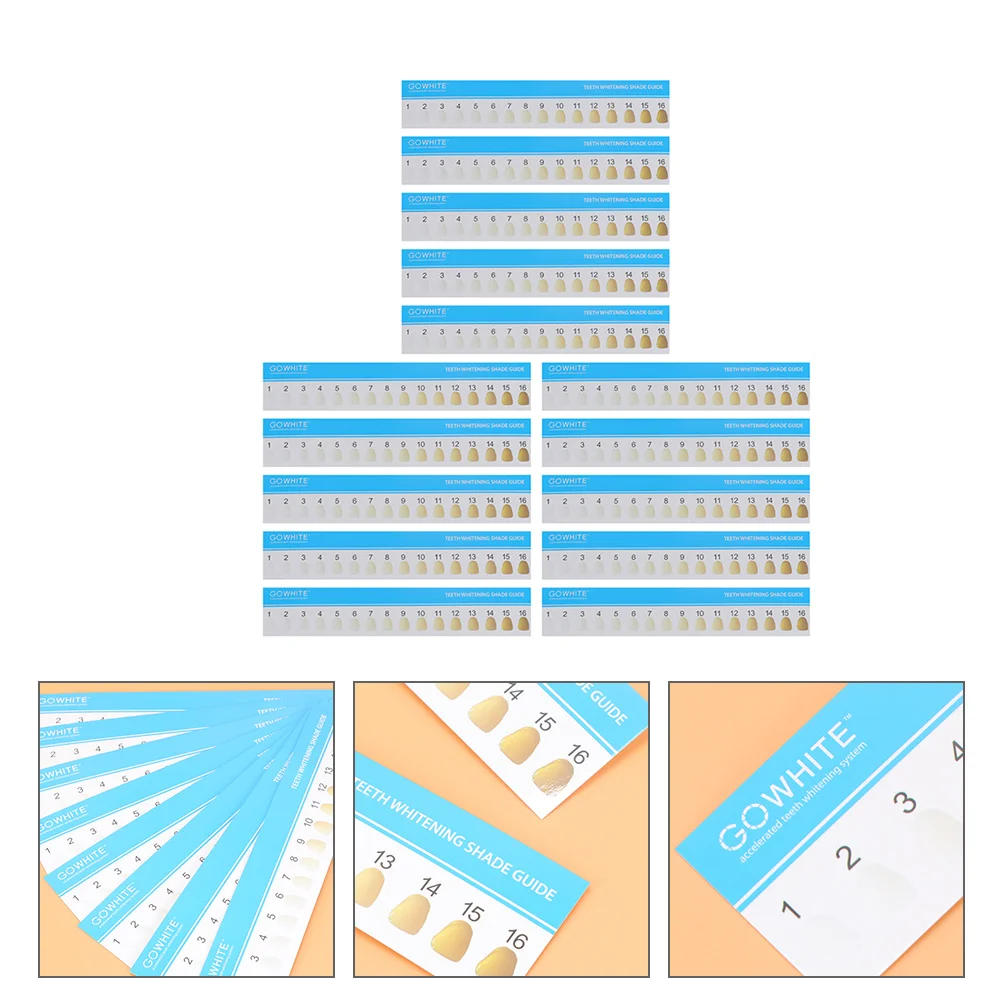 

15 PCS Shade Guide Teeth Cleaning Supplies Whitening Paper