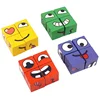 hot Kids Face Change Expression Puzzle Building Blocks Montessori Cube Table Game Toy Early Educational Toys for Children Gifts 4