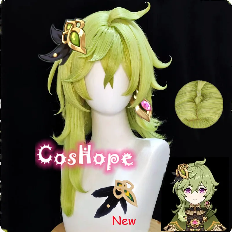 

Collei Cosplay Wig 55cm Scalp Wig Sumeru Collei Green Wig Cosplay Anime Cosplay Wigs Heat Resistant Synthetic Wig
