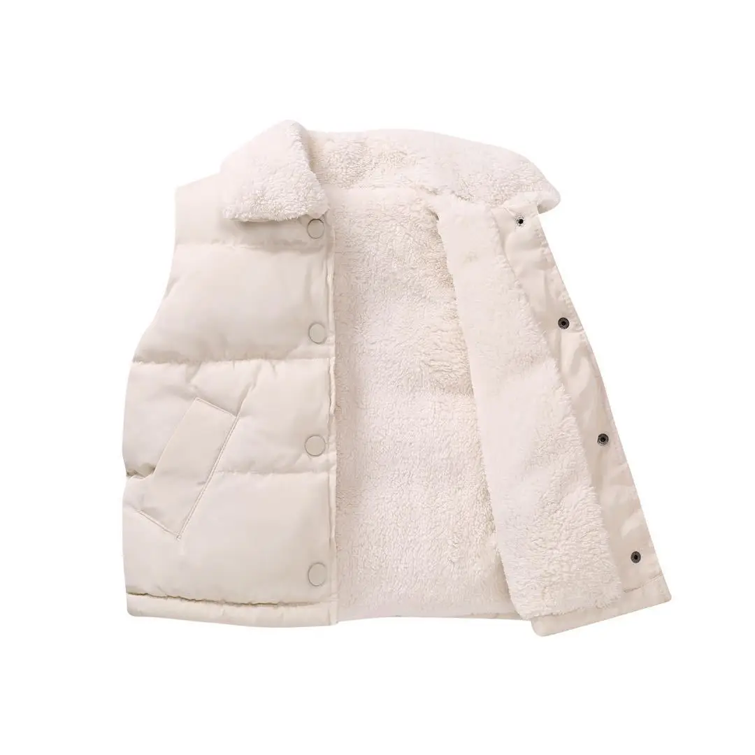 Children Vest Autumn Winter Baby Boys Girls Down Cotton Zipper Thicken Warm 1-8Y