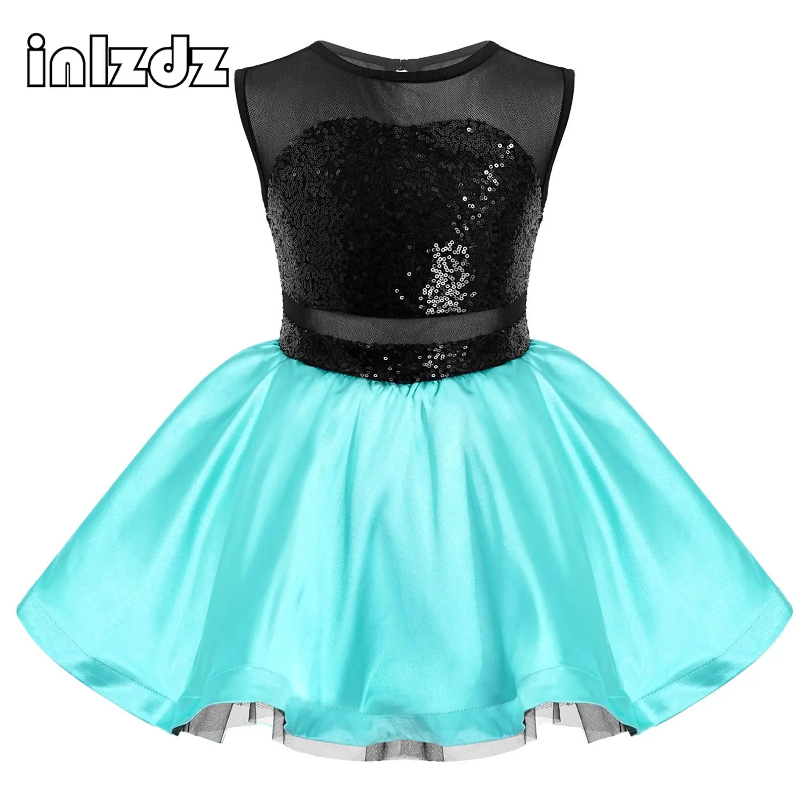 

Kids Girls Sparkly Sequins Ballet Dance Tutu Dress Leotard Ballerina Competition Stage Performance Costume Ballerina Dancewear