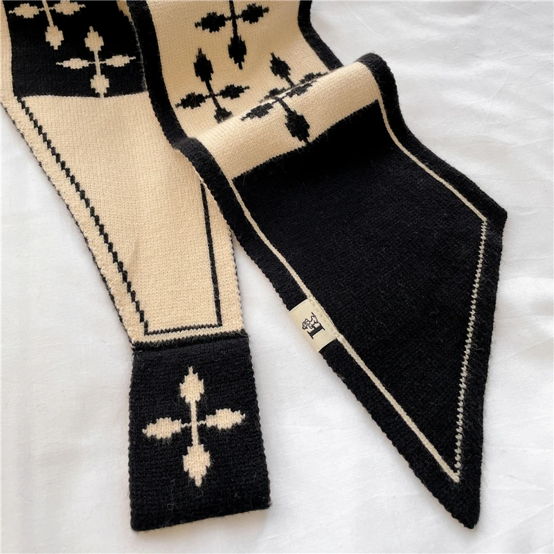 Marke Winter Kaschmir Gestrickte Schal für Frauen Design Drucken Warme Halstuch Bandana Dame Lange Dünne Schals Hals Krawatte_voghion.com