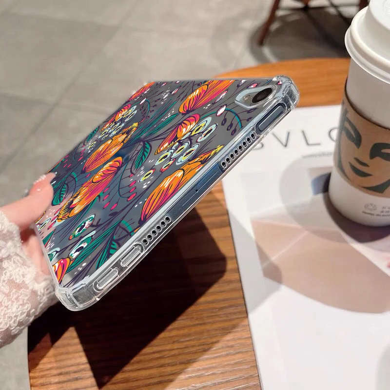 Retro Lindo Flores Capa para Samsung Galaxy Tab s6 Lite Case a8 s9 11 s7 s9 fe s7 s8 Além Disso 124 a7 Lite a9 Plus - Imagem 2