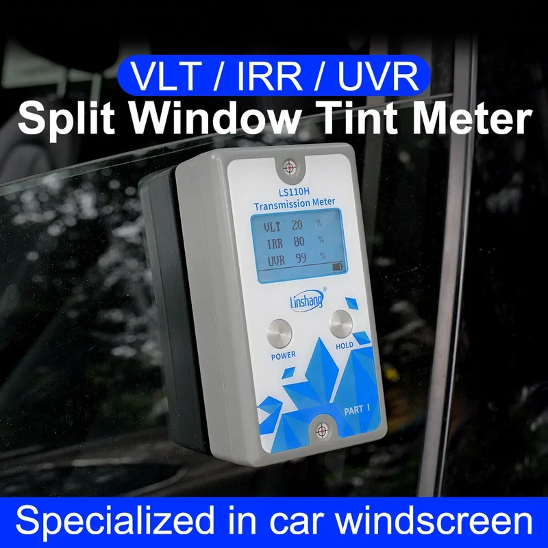 Digital Window Tint Meter Magnetic Solar Film Transmission Meter Window Tint Tester 1400nm IR UV VLT for Car Windscreen LS110H