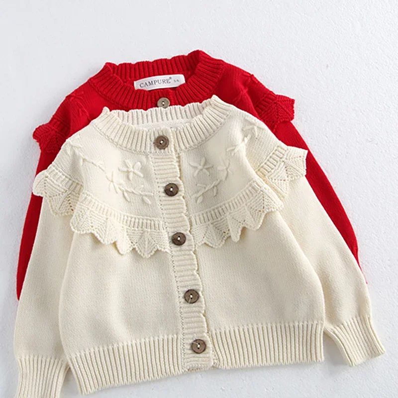 Girls Knitted Sweater Baby Cardigan Autumn Outwear