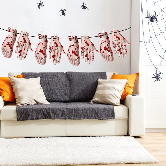 Trick Or Treat Banner Horror Atmosphere Halloween Streamers Trick Or Treat Banner Sign Add Festive Flavor Party Supplies 4