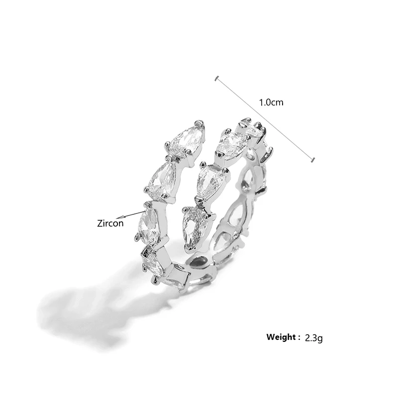 UILZ anelli per dito indice di Design alla moda per le donne anello aperto regolabile con zirconi semplici individuali gioielli per feste di matrimonio nuovo