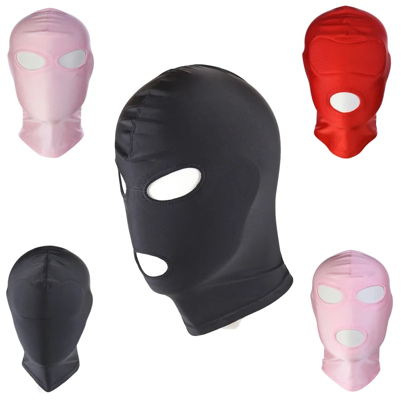 

Spandex Lycra Head Hood Mask BDSM Restraint Open Mouth Eyes Headgear Roleplay Adult Game Slave Sex Toys for Men Women