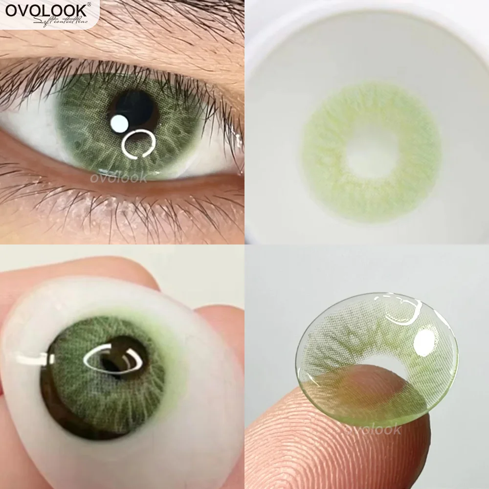 OVOLOOK-1 Pair Myopia Green Lenses Fashion Colored Contact Lenses for Eyes Beauty Blue Violet Pupils Cosmetic Lenses Eye Color