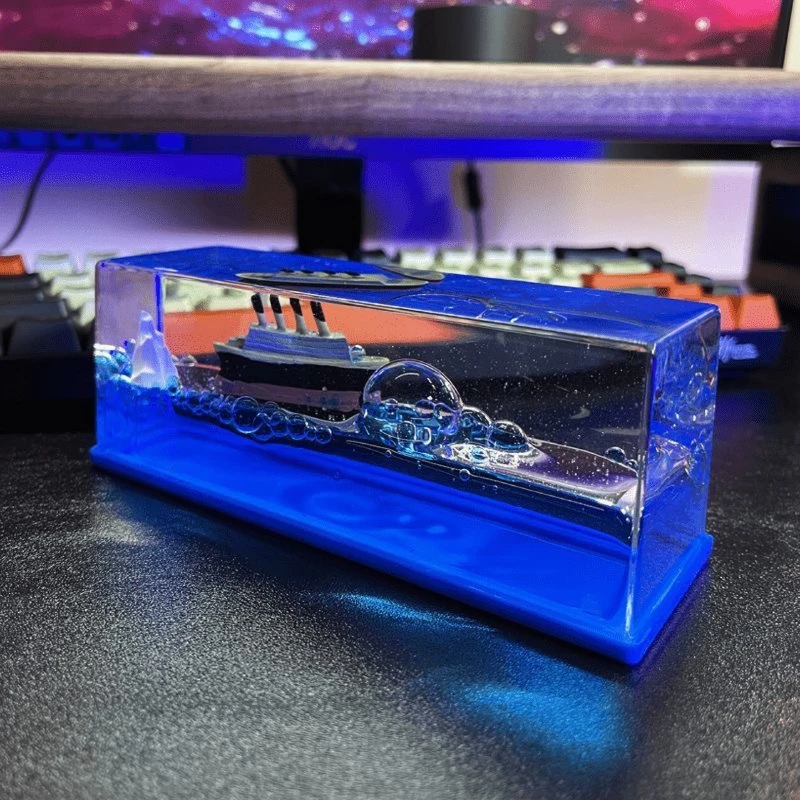 Description Picture 2 of itemCreative Cruise Ship Fluid Drift Bottle Desktop Decorate Birthday Gift Decompression Decoration Hourglass Car Ornament Gift