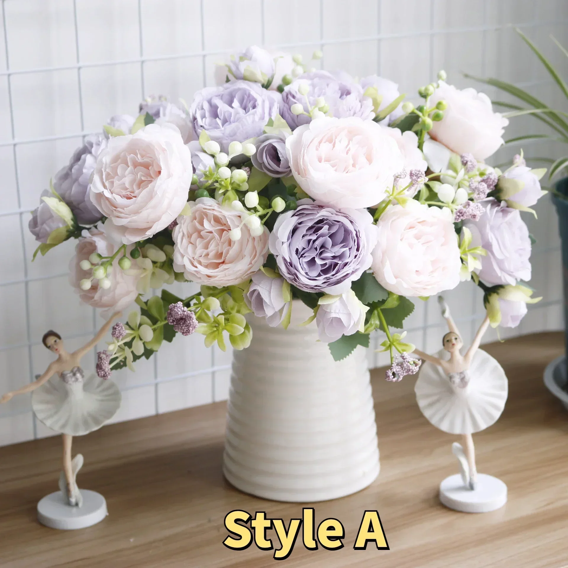 Rose Silk Peony Artificial Flowers Bouquet 5 Big Head 4 Bud for Home Wedding Decoration In Door 30cm artificial plants,artificial flowers,artificial flower bouquet,artificial flower