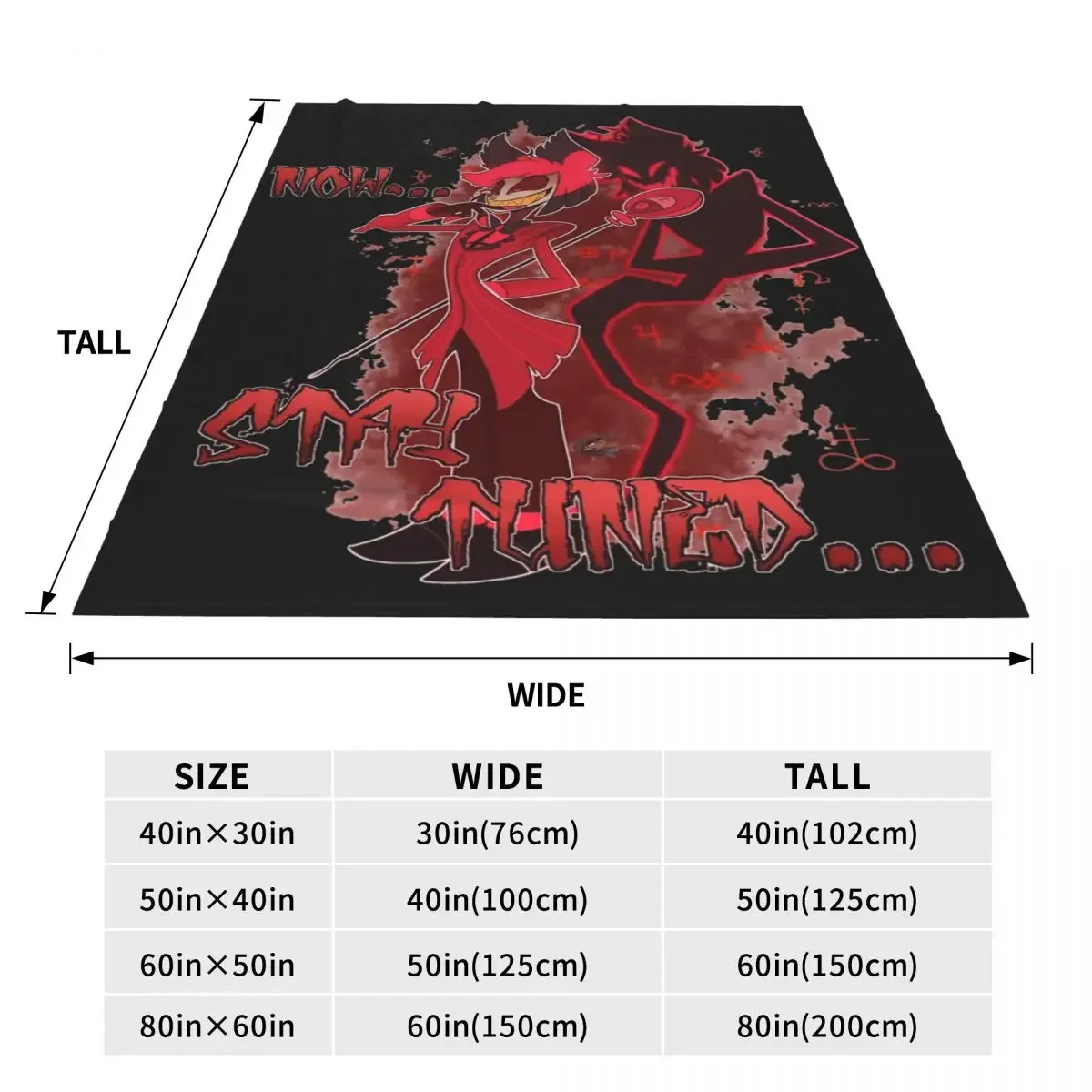 Hazbin Hotels Alastor Knitted Blanket Flannel Super Warm Throw Blankets for Outdoor Travel Bed Rug 6
