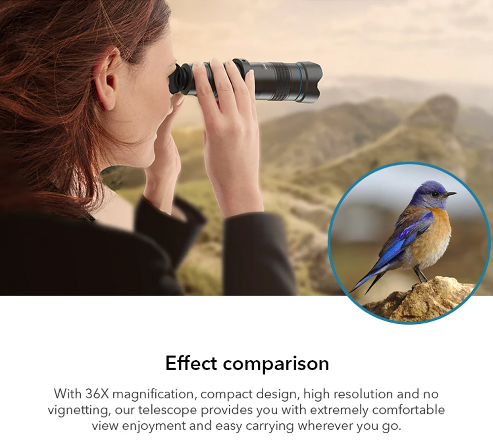 36x Magnification, compact design, high resolution and extremely comfortable